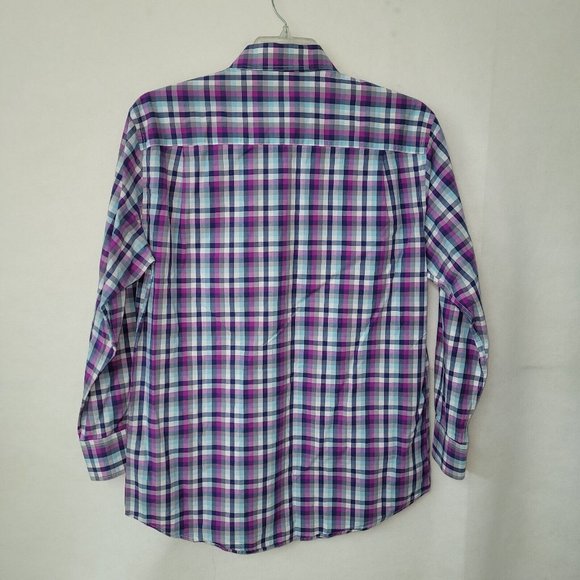 Tattersall London Shirt Men 16.5x32-33 Long Sleeve Button-Up Spread Collar *Flaw - Picture 10 of 13